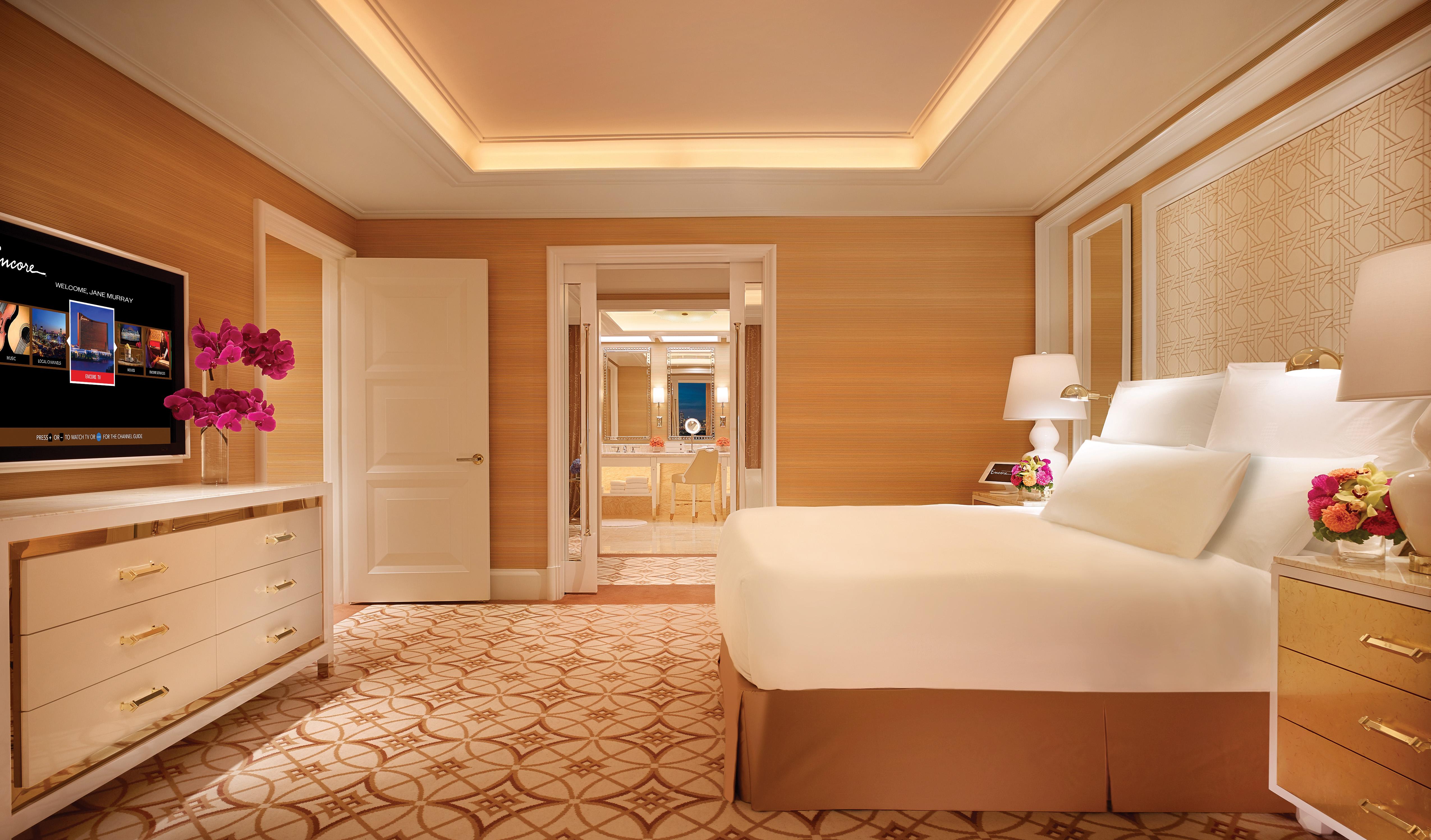 Encore Boston Harbor Everett Luaran gambar A bedroom in the Wynn Tower at Wynn Las Vegas